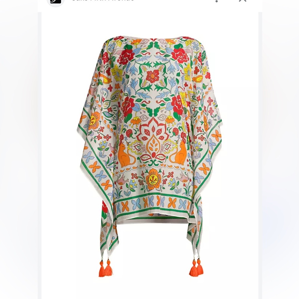 Tory Burch folkloric cotton and silk caftan in size s/p
